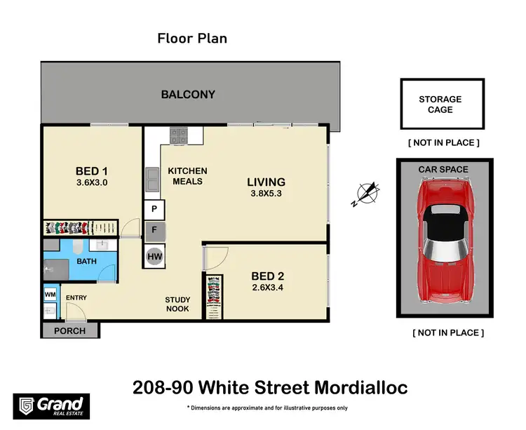 Floorplan of Homely apartment listing, 208/90 White Street, Mordialloc VIC 3195