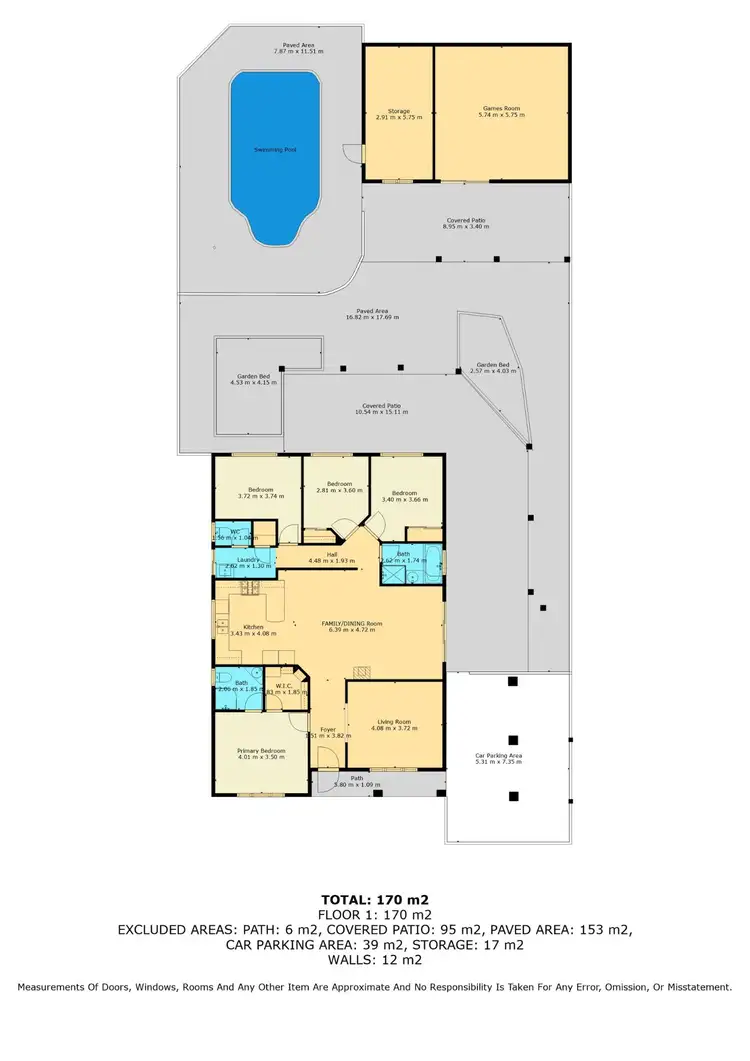 Floorplan of Homely house listing, 6 Borromei Mews, Somerville WA 6430