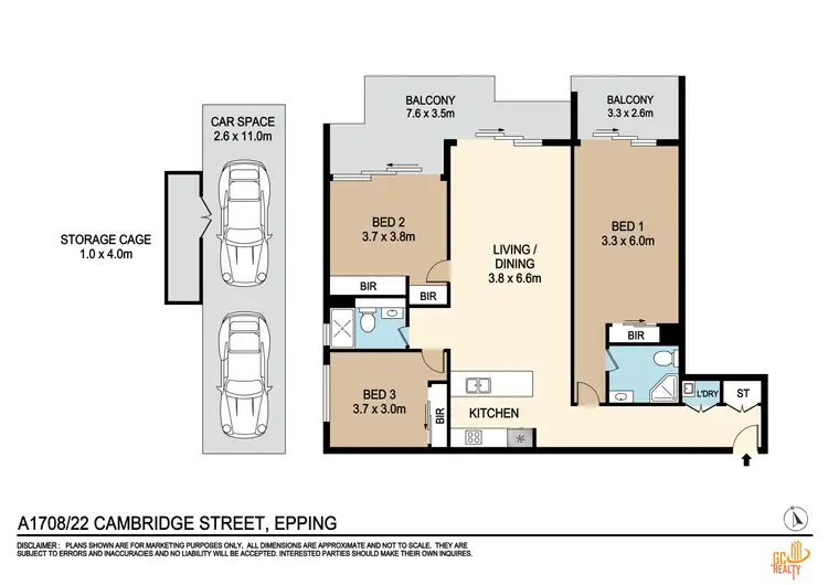 Floorplan of Homely apartment listing, 1708/22 Cambridge Street, Epping NSW 2121