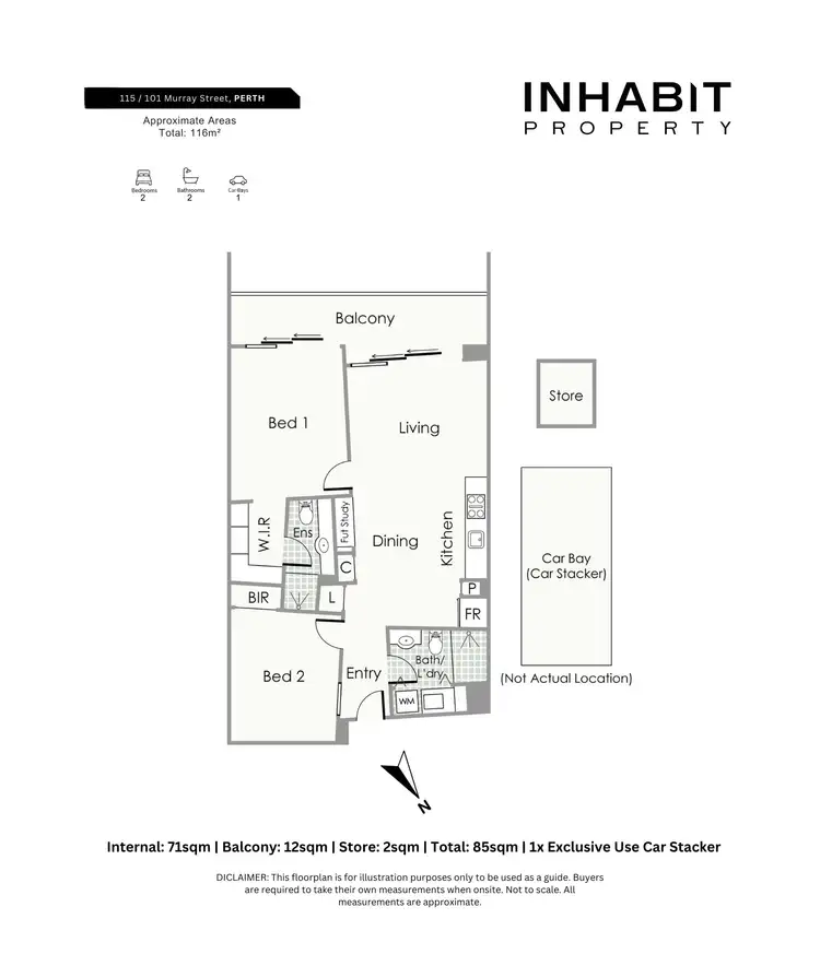 Floorplan of Homely apartment listing, 115/101 Murray Street, Perth WA 6000