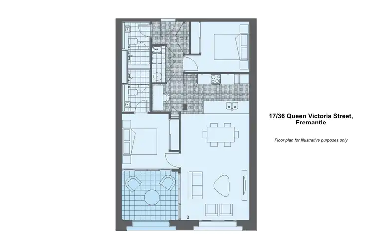 Floorplan of Homely apartment listing, 17/36 Queen Victoria Street, Fremantle WA 6160