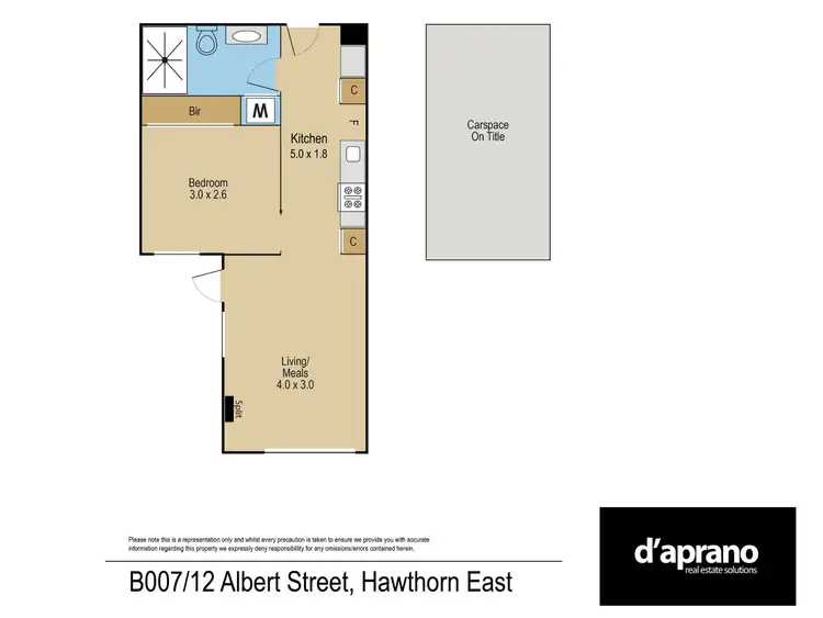 Floorplan of Homely apartment listing, B007/12 Albert Street, Hawthorn East VIC 3123