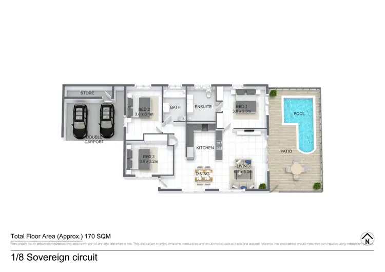 Floorplan of Homely unit listing, 1/8 Sovereign Circuit, Coconut Grove NT 810