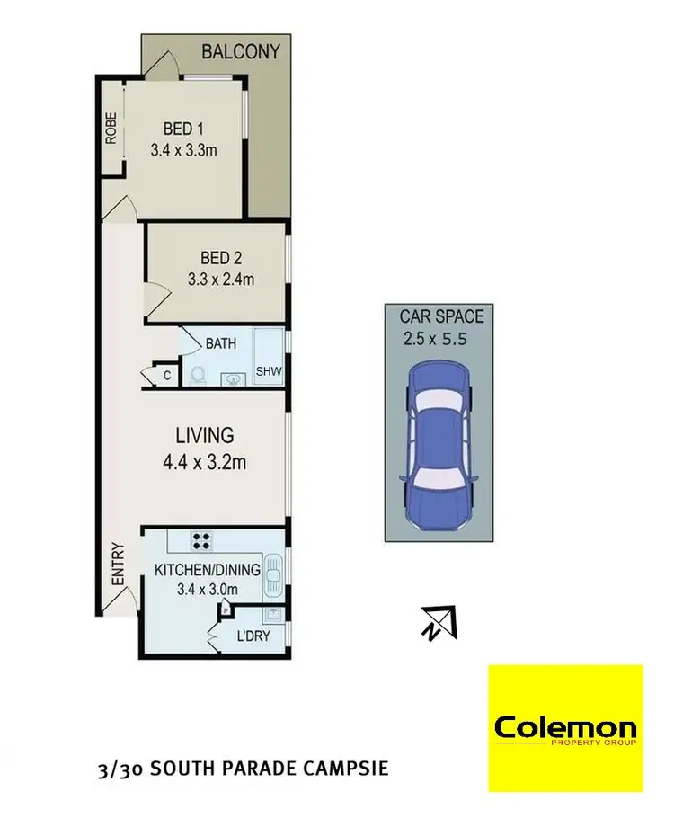 Floorplan of Homely unit listing, 3/30 South Pde, Campsie NSW 2194