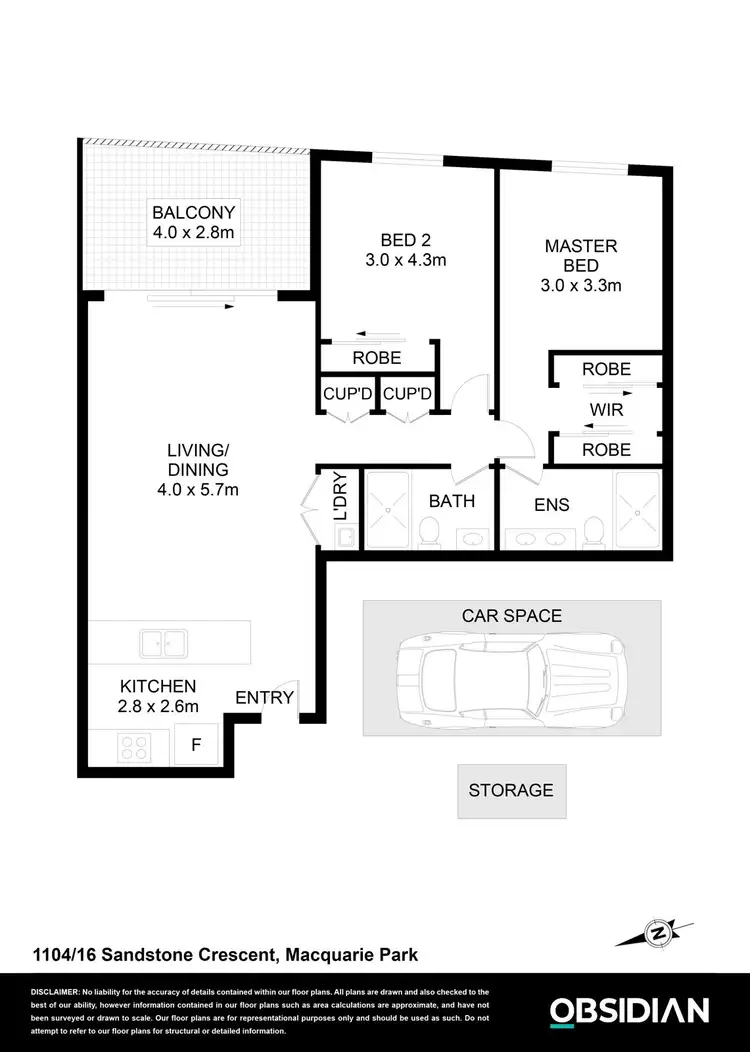 Floorplan of Homely apartment listing, 1104/16 Sandstone Crescent, Macquarie Park NSW 2113