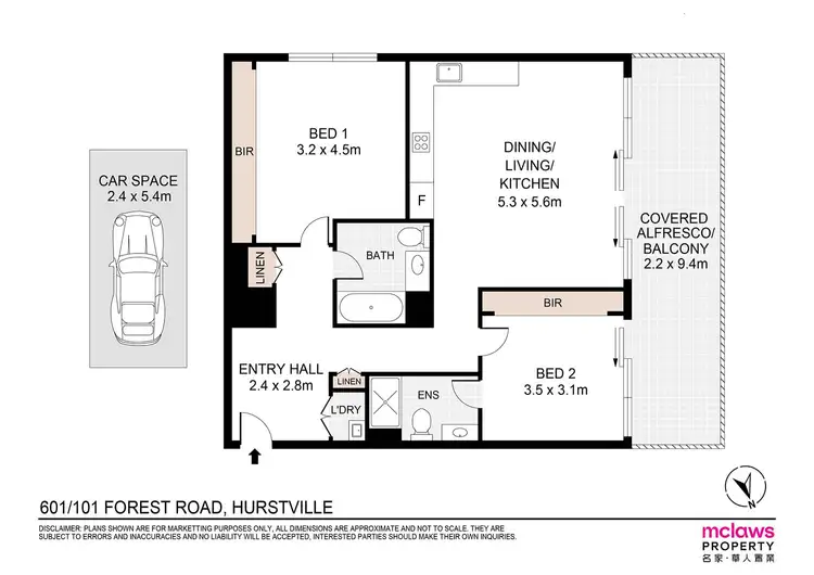 Floorplan of Homely apartment listing, 601/101 Forest Road, Hurstville NSW 2220