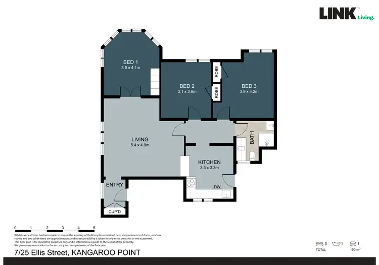Floorplan of Homely apartment listing, 2/25 Ellis Street, Kangaroo Point QLD 4169