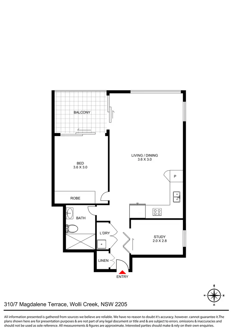 Floorplan of Homely apartment listing, 310/7 Magdalene Terrace, Wolli Creek NSW 2205