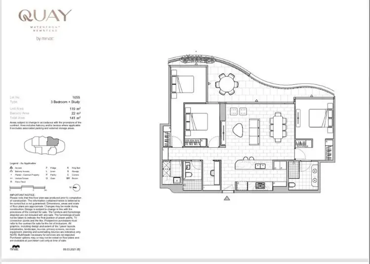 Floorplan of Homely apartment listing, 1055/57 Skyring Terrace, Newstead QLD 4006