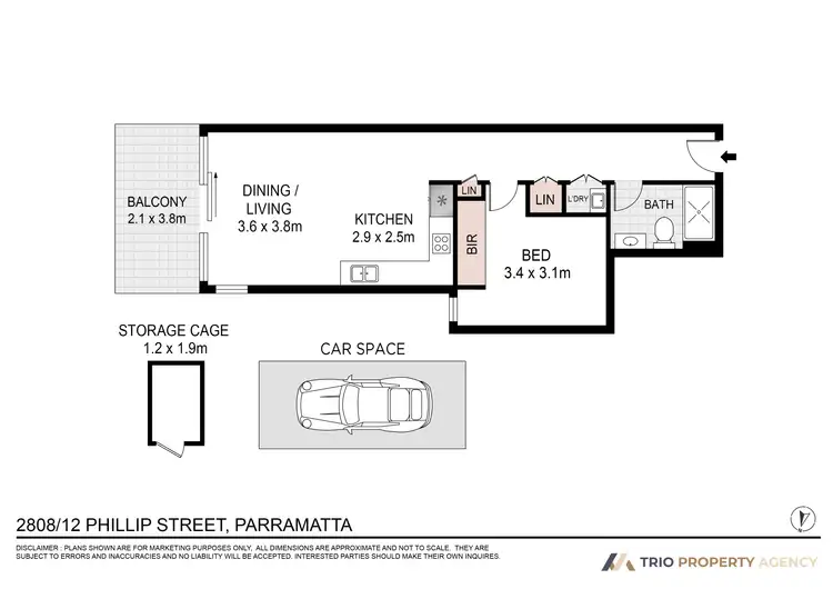 Floorplan of Homely apartment listing, 2808/12 Phillip Street, Parramatta NSW 2150