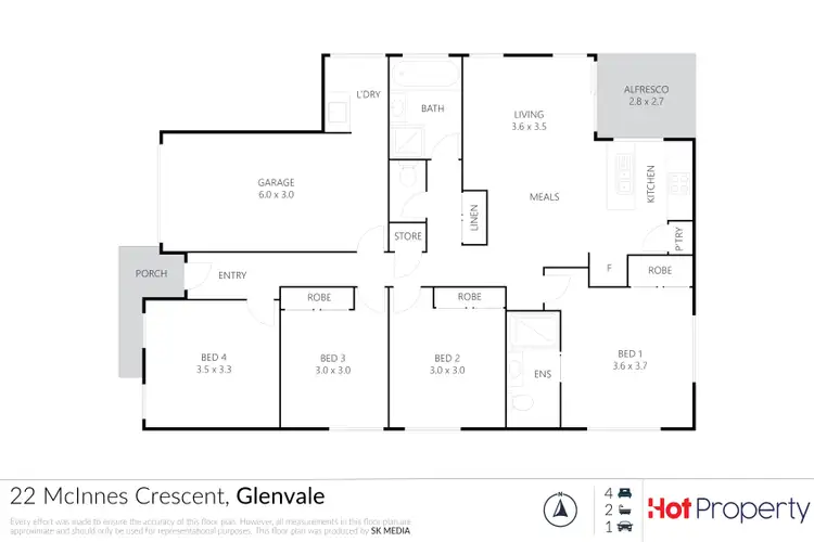 Floorplan of Homely house listing, 22 McInnes Crescent, Glenvale QLD 4350