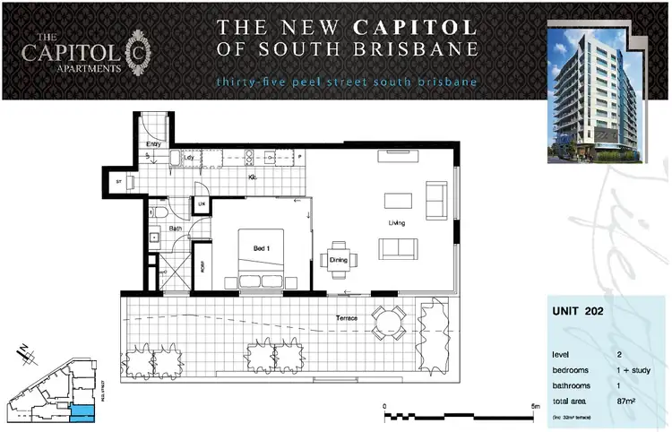 Floorplan of Homely apartment listing, 202/35 Peel Street, South Brisbane QLD 4101
