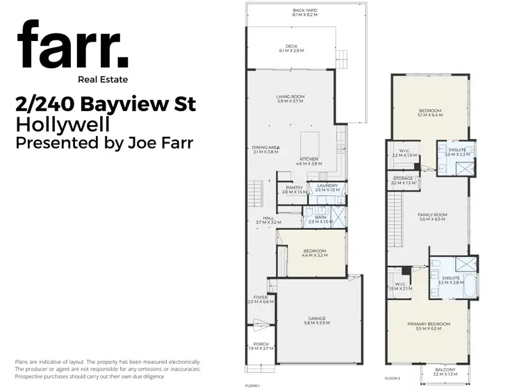 Floorplan of Homely semi-detached listing, 2/240 Bayview Street, Hollywell QLD 4216