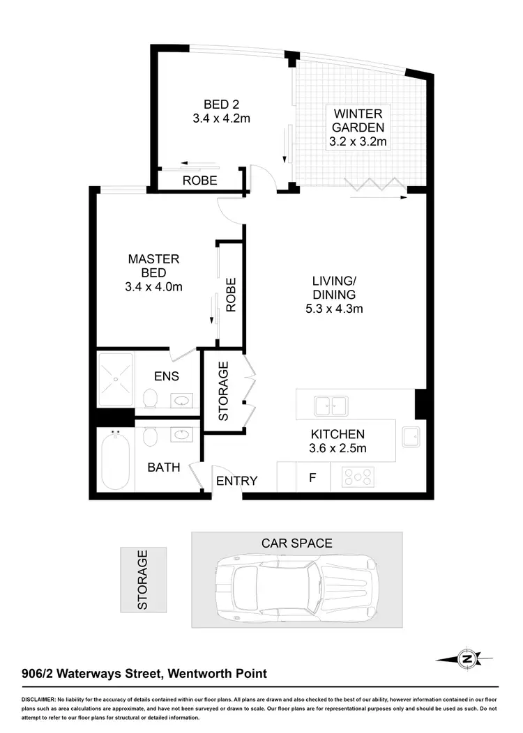 Floorplan of Homely apartment listing, 906/2 Waterways Street, Wentworth Point NSW 2127