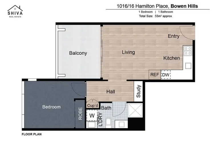 Floorplan of Homely apartment listing, 1016/16 Hamilton Place, Bowen Hills QLD 4006