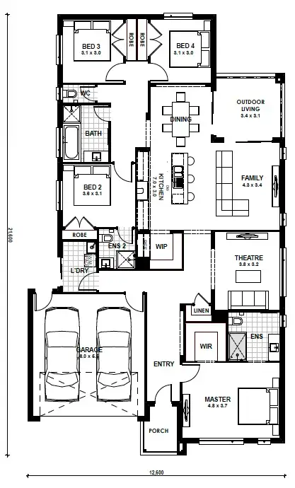 Floorplan of Homely house listing, Lot 128 Bell Heather Boulevard, Warragul VIC 3820