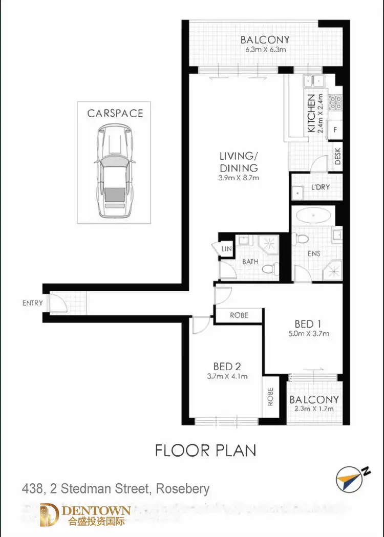 Floorplan of Homely apartment listing, 438/2 Stedman Street, Rosebery NSW 2018