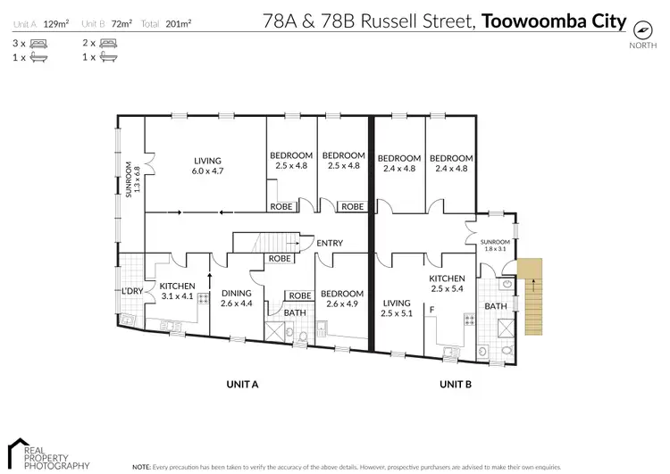 Floorplan of Homely unit listing, 1A/78A Russell Street, Toowoomba City QLD 4350