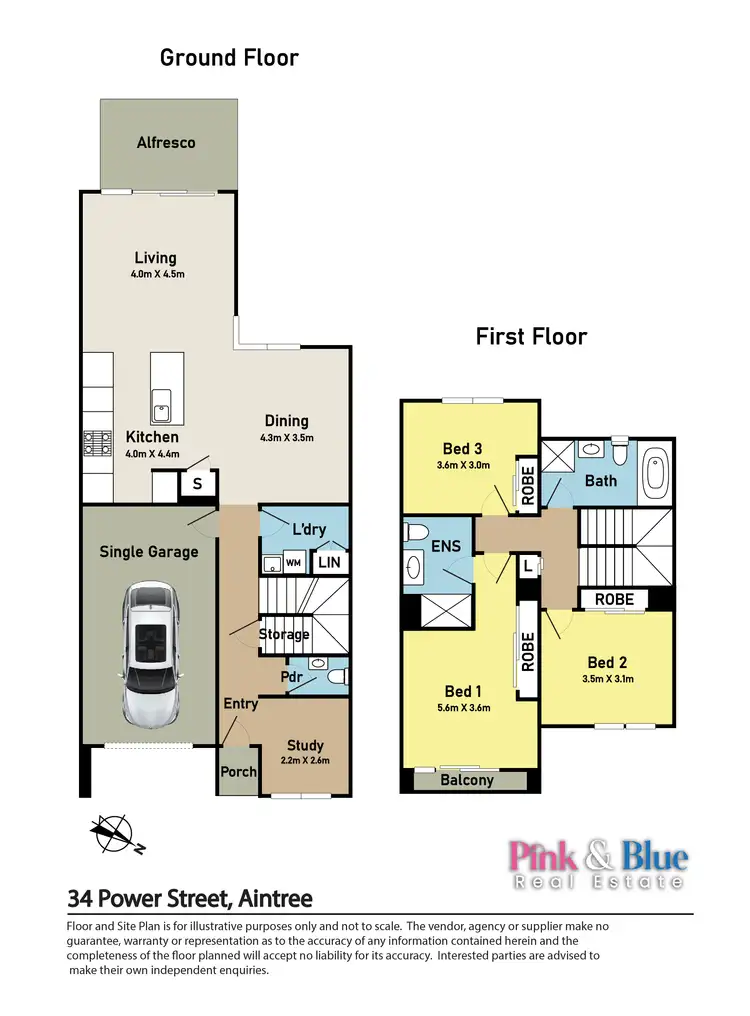 Floorplan of Homely townhouse listing, 34 Power Street, Aintree VIC 3336