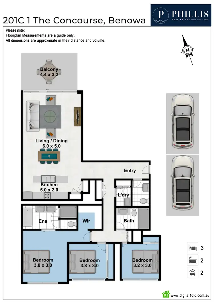 Floorplan of Homely unit listing, 201C/1 The Concourse, Benowa QLD 4217