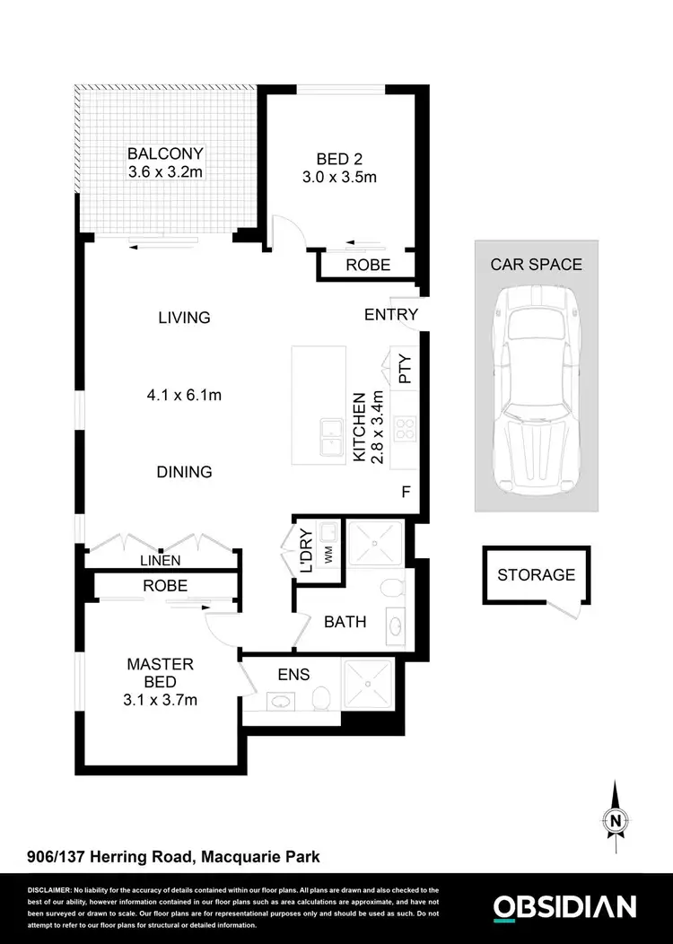 Floorplan of Homely apartment listing, 906/137 Herring Road, Macquarie Park NSW 2113