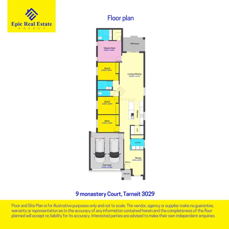Floorplan of Homely house listing, 9 MONASTERY COURT, Tarneit VIC 3029