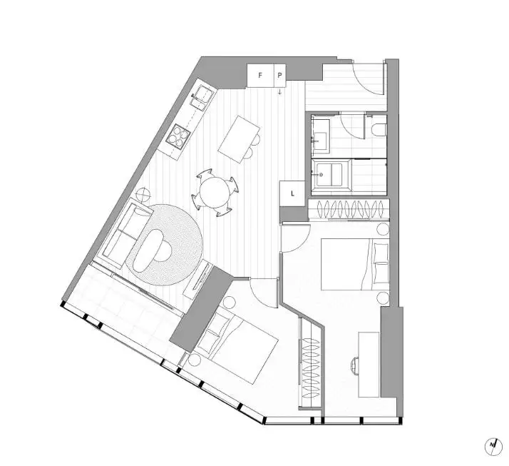 Floorplan of Homely apartment listing, 2501/648 Lonsdale Street, Melbourne VIC 3000