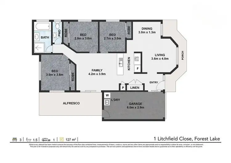 Floorplan of Homely house listing, 1 Litchfield Close, Forest Lake QLD 4078