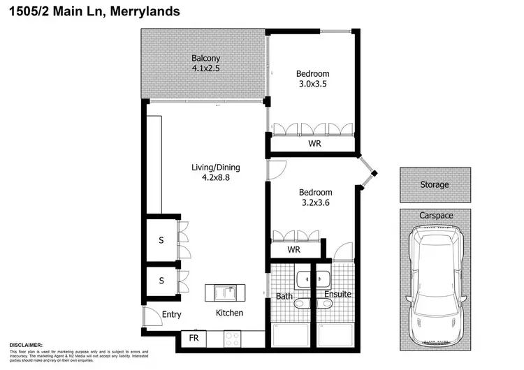 Floorplan of Homely unit listing, unit 1505/2 Main Lane, Merrylands NSW 2160