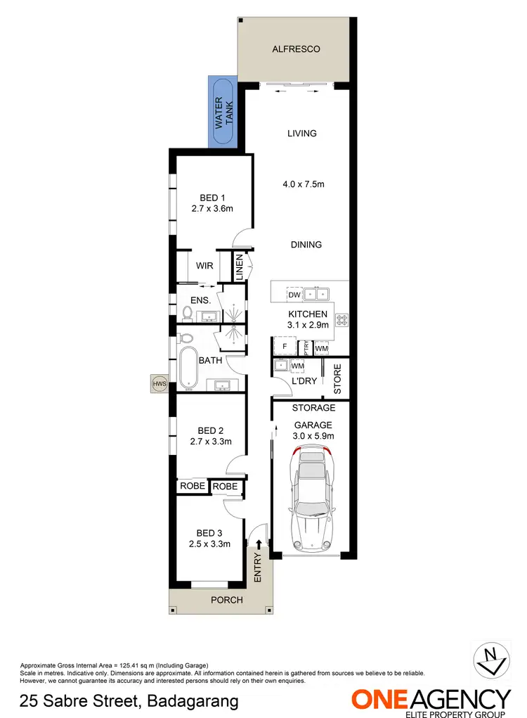 Floorplan of Homely semi-detached listing, 25A Sabre Street, Badagarang NSW 2540