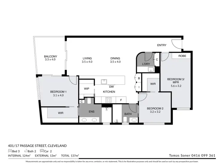 Floorplan of Homely apartment listing, 401/17-19 Passage Street, Cleveland QLD 4163