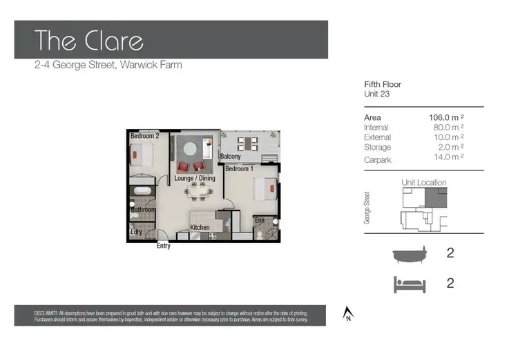 Floorplan of Homely apartment listing, 23/2-4 George Street, Warwick Farm NSW 2170