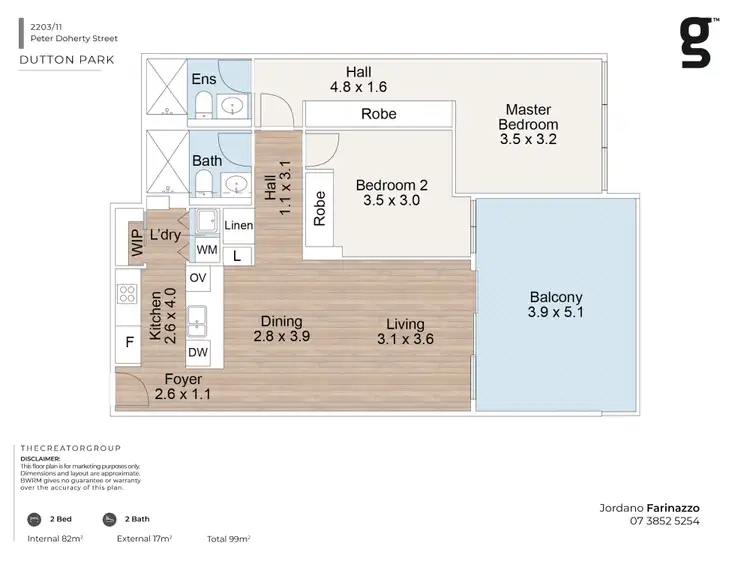 Floorplan of Homely apartment listing, 2203/11 Peter Doherty Street, Dutton Park QLD 4102