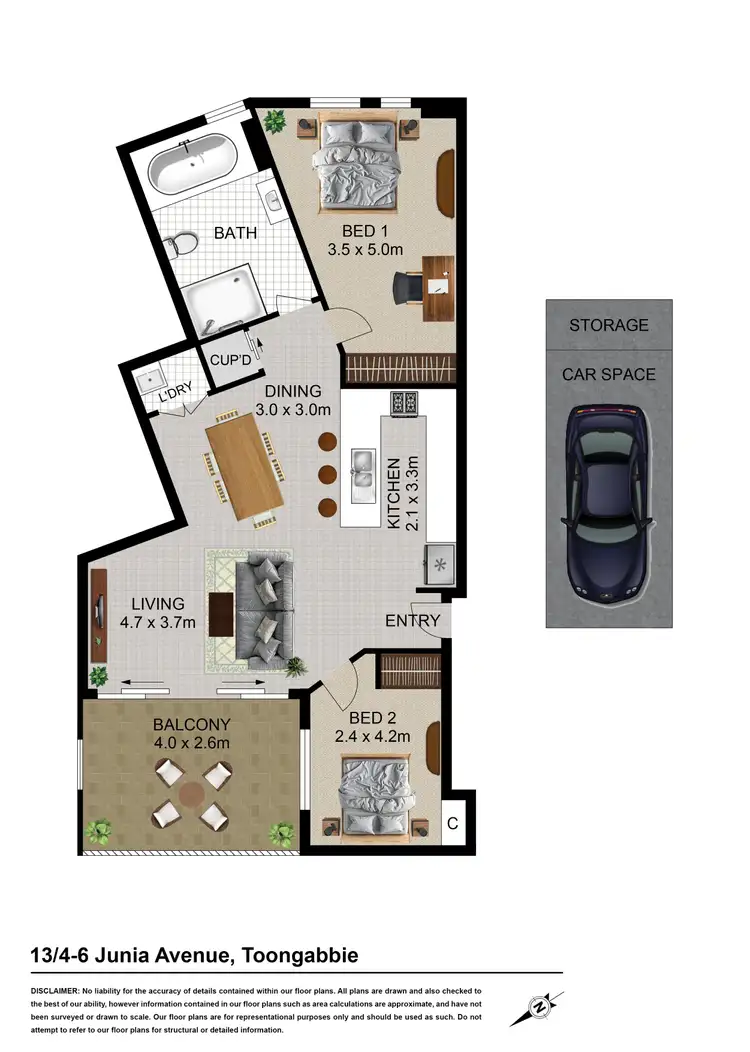 Floorplan of Homely apartment listing, 13/4-6 Junia Avenue, Toongabbie NSW 2146