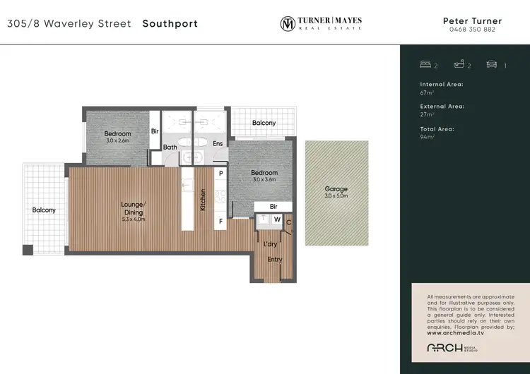 Floorplan of Homely apartment listing, 305/8 Waverley Street, Southport QLD 4215