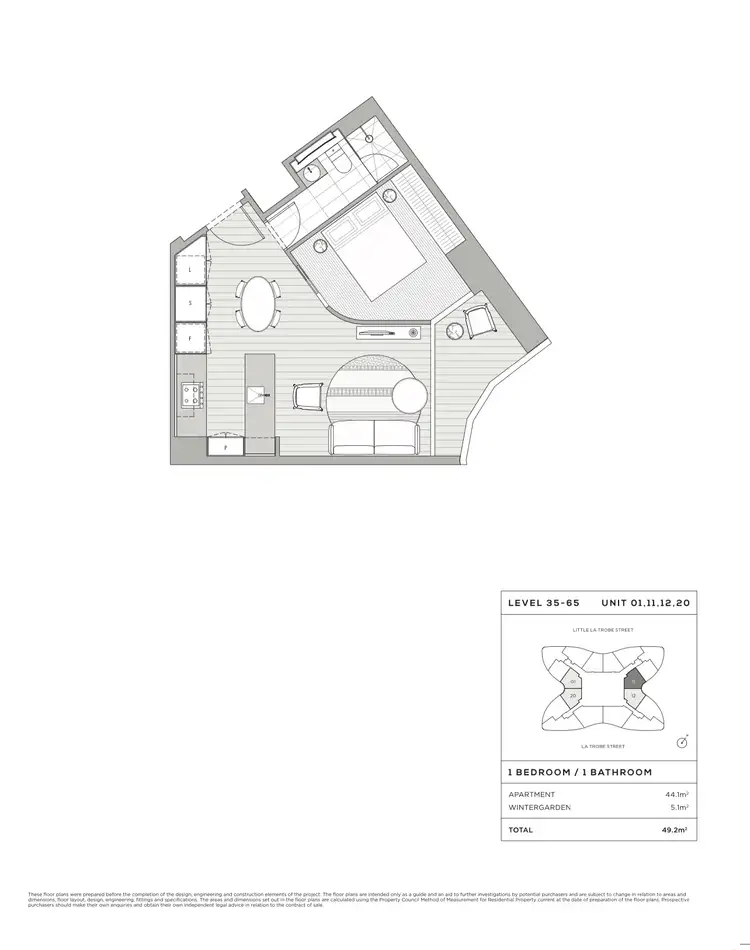 Floorplan of Homely apartment listing, 6301/228 La Trobe Street, Melbourne VIC 3000
