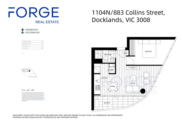 Floorplan of Homely apartment listing, 1104n/883 Collins Street, Docklands VIC 3008