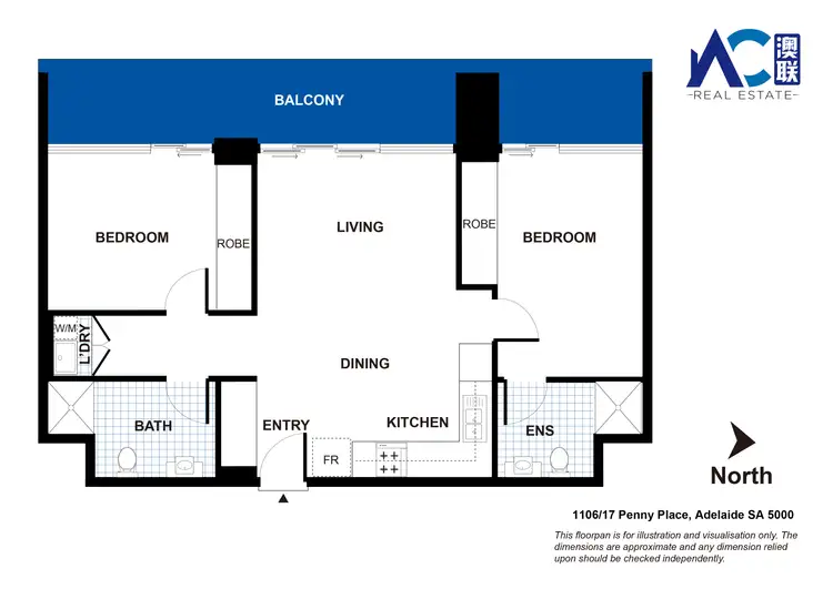 Floorplan of Homely apartment listing, 1106/17 Penny Place, Adelaide SA 5000