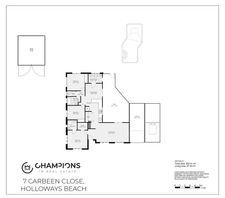 Floorplan of Homely house listing, 7 Carbeen Close, Holloways Beach QLD 4878