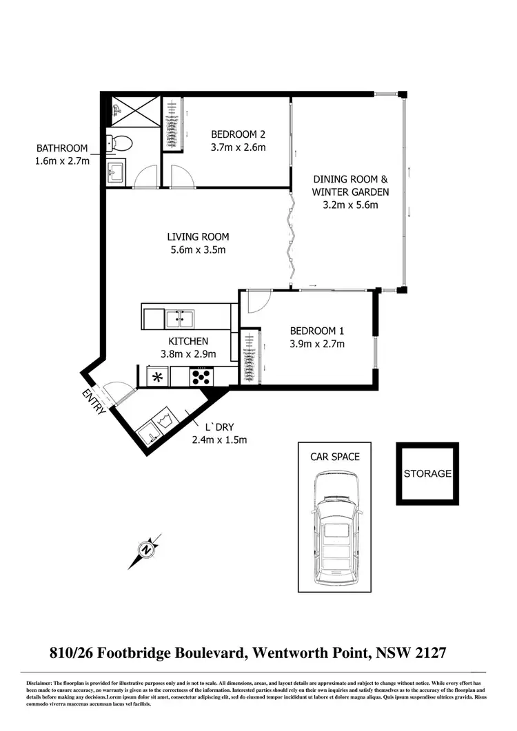 Floorplan of Homely apartment listing, 810/26 Footbridge Boulevard, Wentworth Point NSW 2127