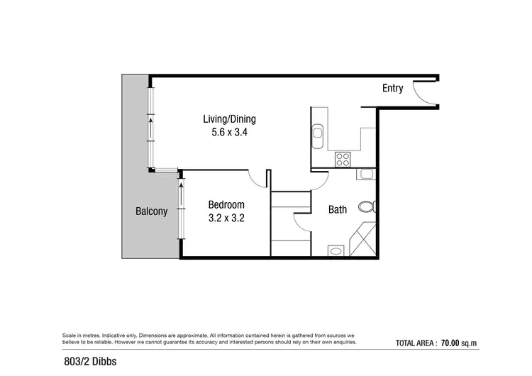 Floorplan of Homely apartment listing, 803/2 Dibbs Street, South Townsville QLD 4810