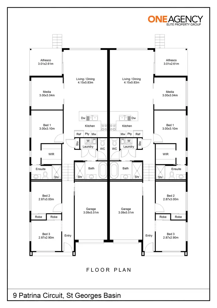 Floorplan of Homely semi-detached listing, 9 Patrina Circuit, St Georges Basin NSW 2540