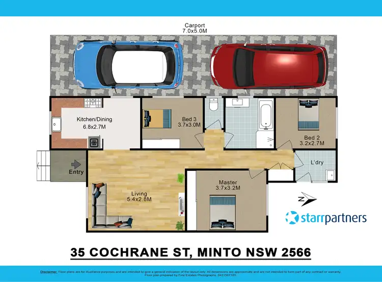 Floorplan of Homely semi-detached listing, 35 Cochrane Street, Minto NSW 2566