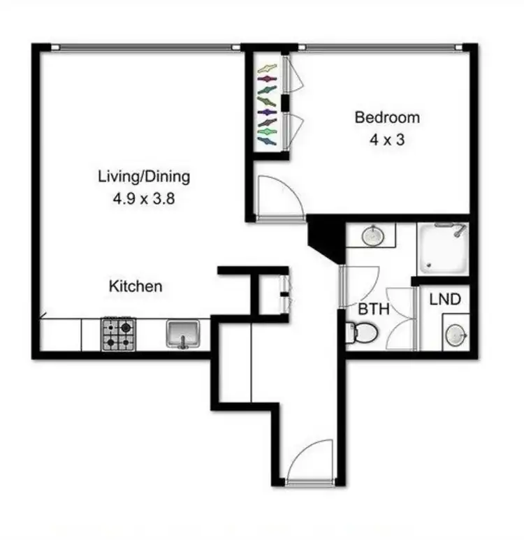 Floorplan of Homely apartment listing, 1008/128 Brookes Street, Fortitude Valley QLD 4006