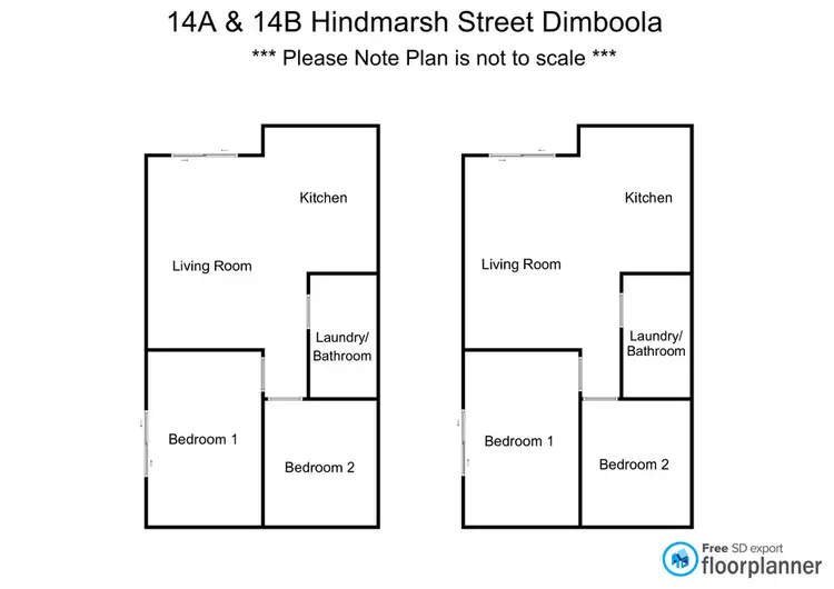 Floorplan of Homely house listing, 14A & 14B Hindmarsh Street, Dimboola VIC 3414