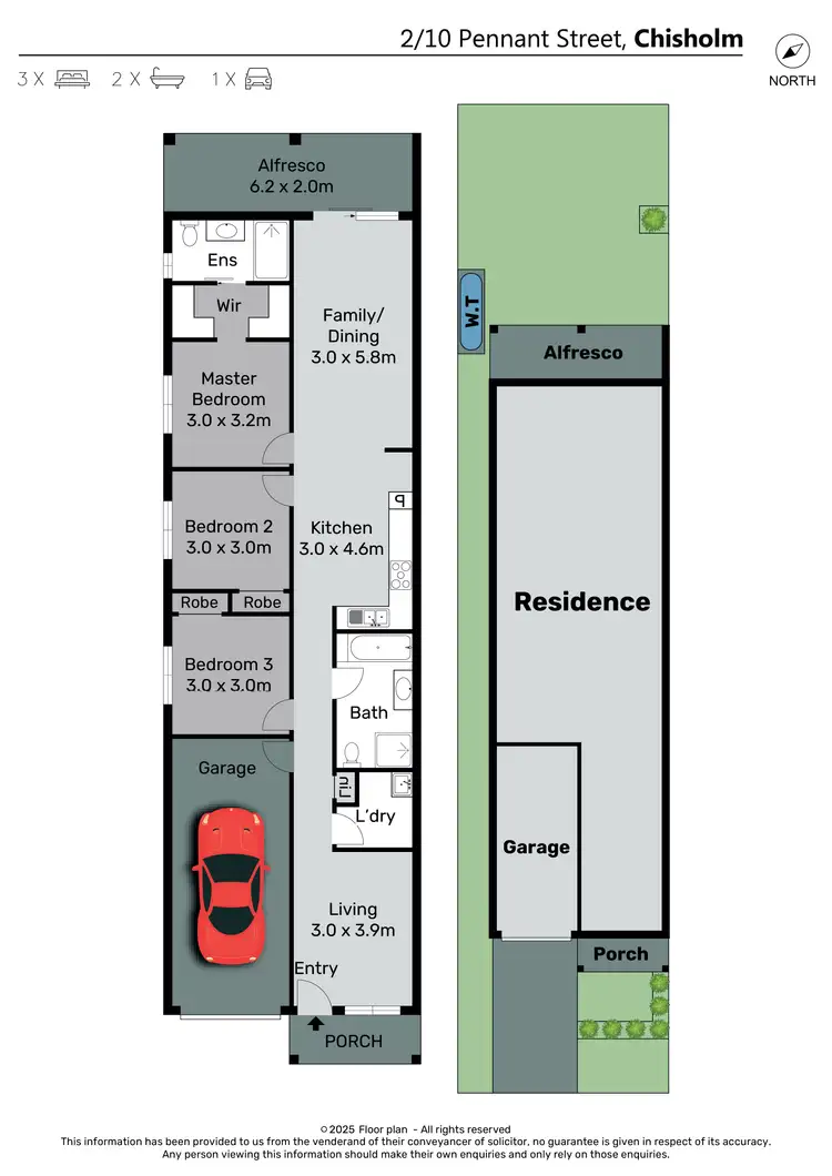 Floorplan of Homely semi-detached listing, 1/10 Pennant Street, Chisholm NSW 2322