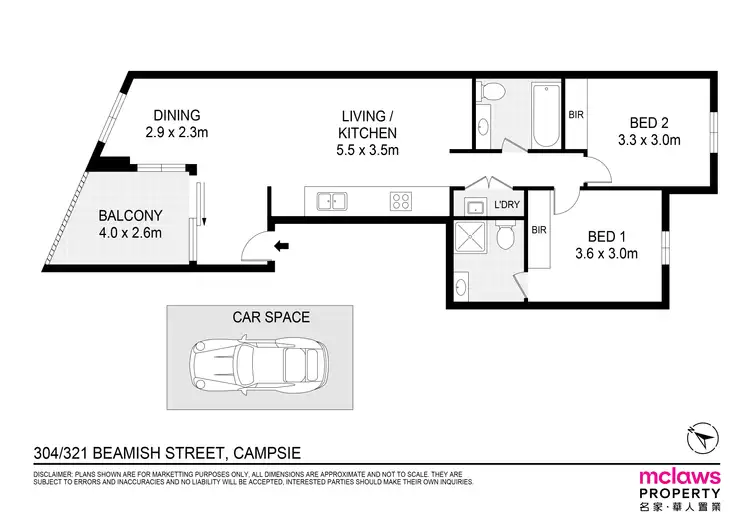 Floorplan of Homely apartment listing, 304/321 Beamish Street, Campsie NSW 2194