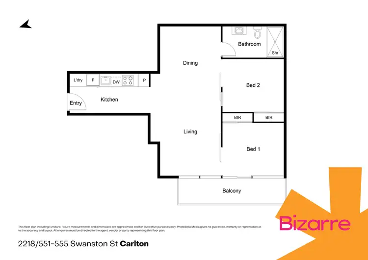 Floorplan of Homely apartment listing, 2218/551 Swanston Street, Carlton VIC 3053