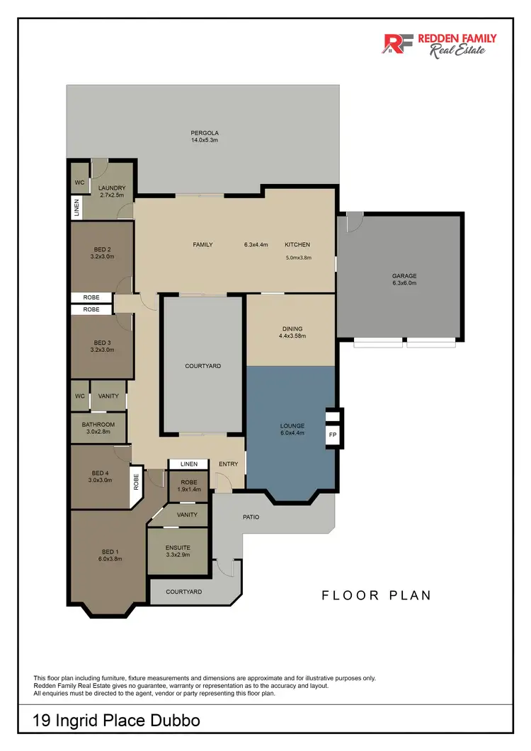 Floorplan of Homely house listing, 19 Ingrid Place, Dubbo NSW 2830