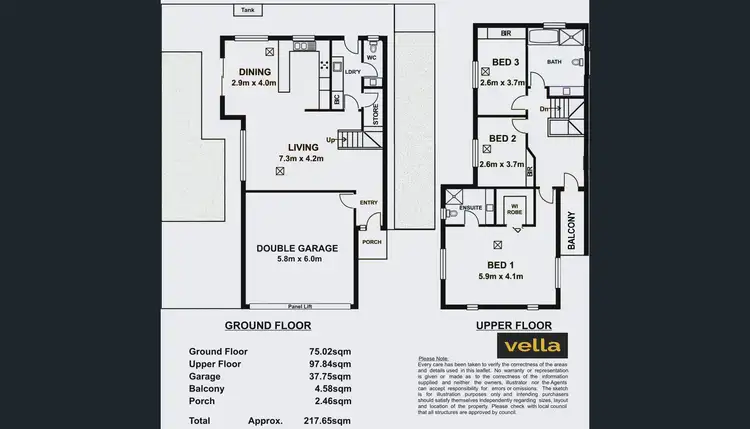Floorplan of Homely townhouse listing, 3/833 Lower North East Road, Dernancourt SA 5075